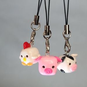Cute handcrafted polymer clay animal charms